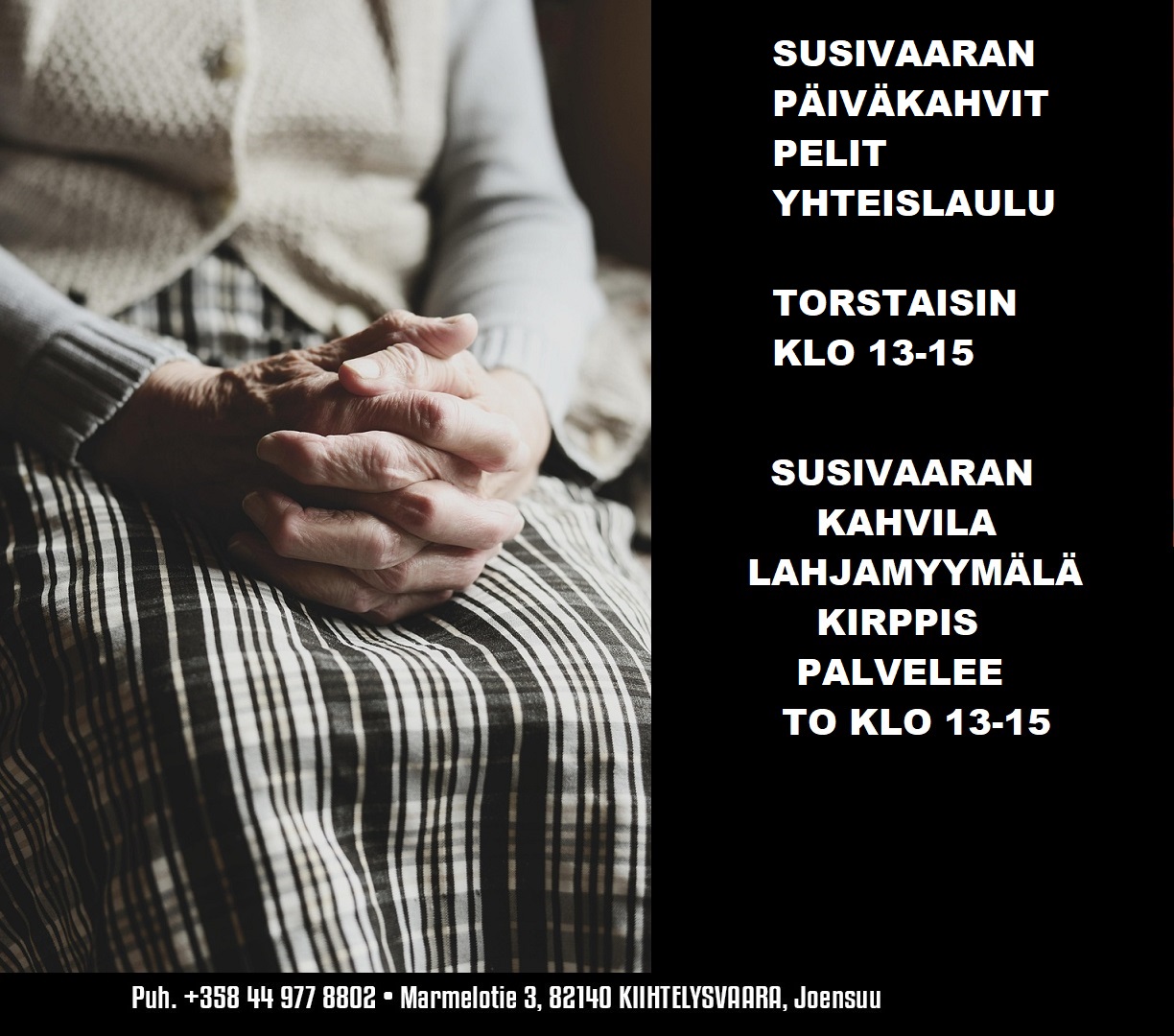Susivaaran päiväkahvit - pelit - yhteislaulu torstaina 18.9.2025 klo 13-15.