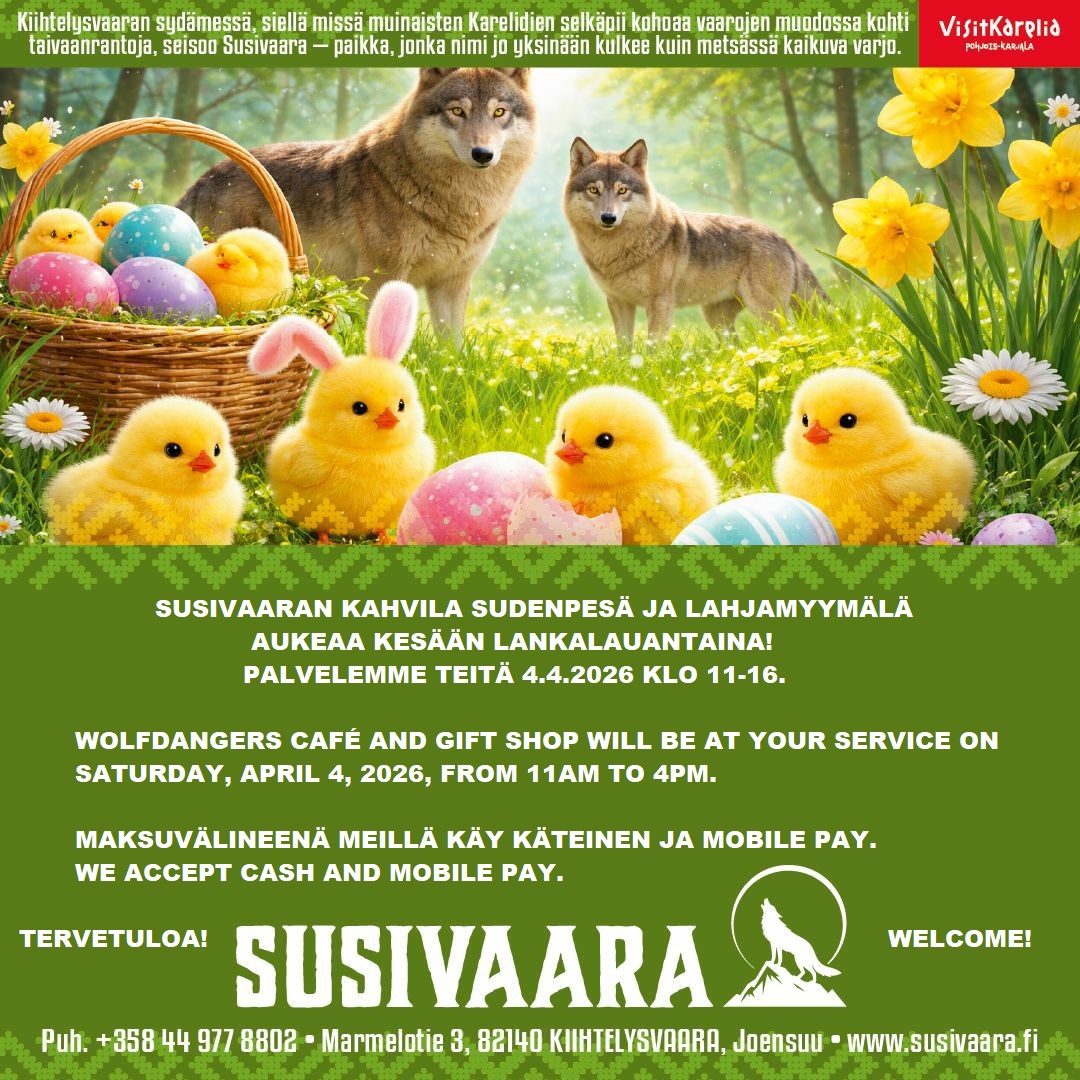 KAHVILA SUSIVAARA, MARMELOTIE 3, KIIHTELYSVAARA.